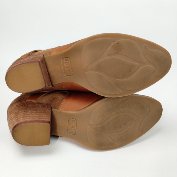 Korks Leather Joelle Boots Brown Western Boho Ankle Bootie Back Zipper Size 10 - Picture 10 of 15